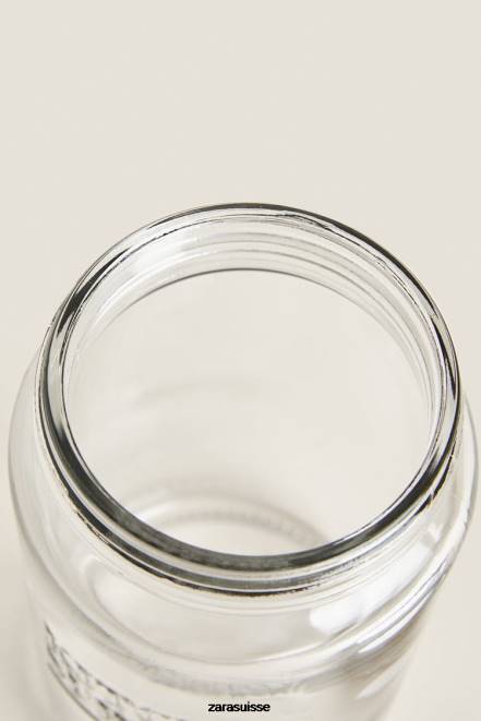 Zara accessoires P66V1684 unisexe pot en verre à bouchon à vis beige clair