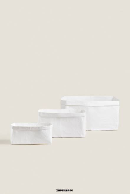 Zara accessoires P66V1696 unisexe panier organisateur en papier blanc