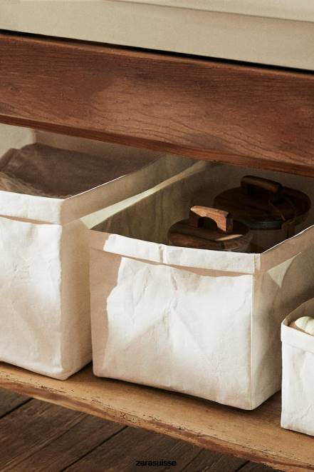 Zara accessoires P66V1696 unisexe panier organisateur en papier blanc