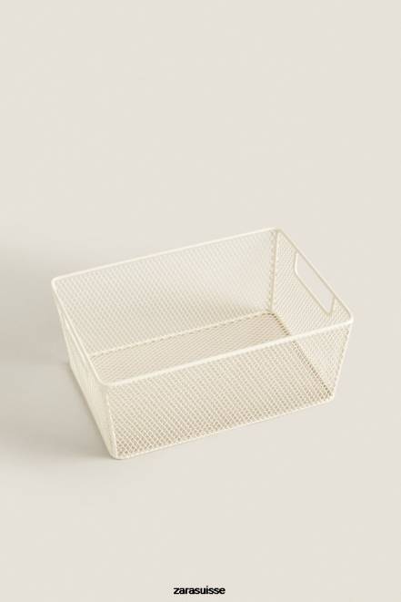 Zara accessoires P66V1697 unisexe panier laqué blanc