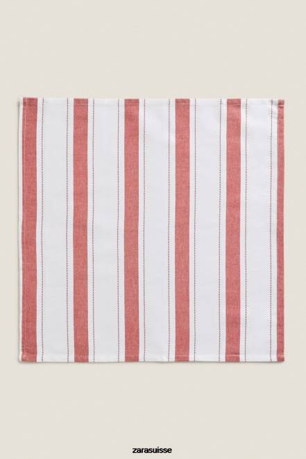 Zara accessoires P66V1665 unisexe serviettes en fil teint (paquet de 2) brique