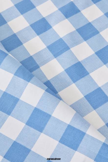 Zara accessoires P66V1668 unisexe nappe à carreaux en résine bleu