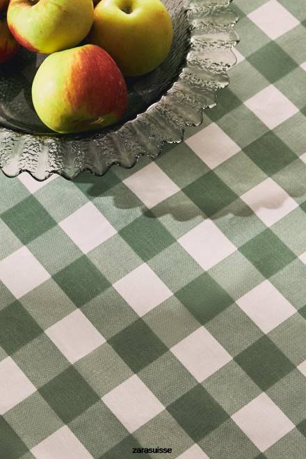 Zara accessoires P66V1669 unisexe nappe à carreaux en résine vert