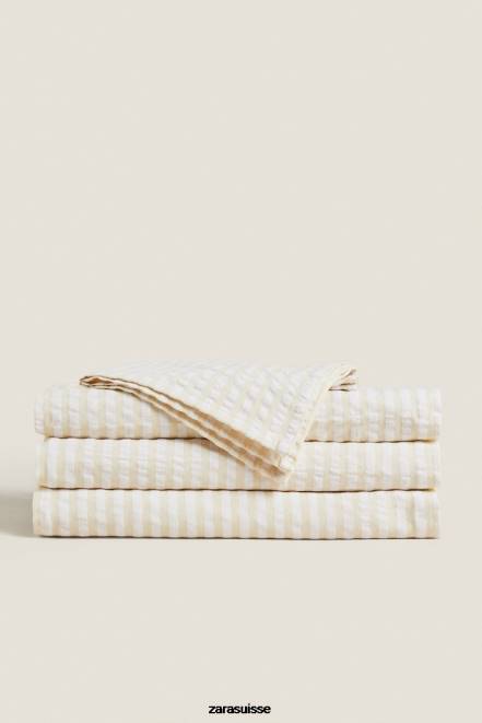 Zara accessoires P66V1670 unisexe nappe rayée écru