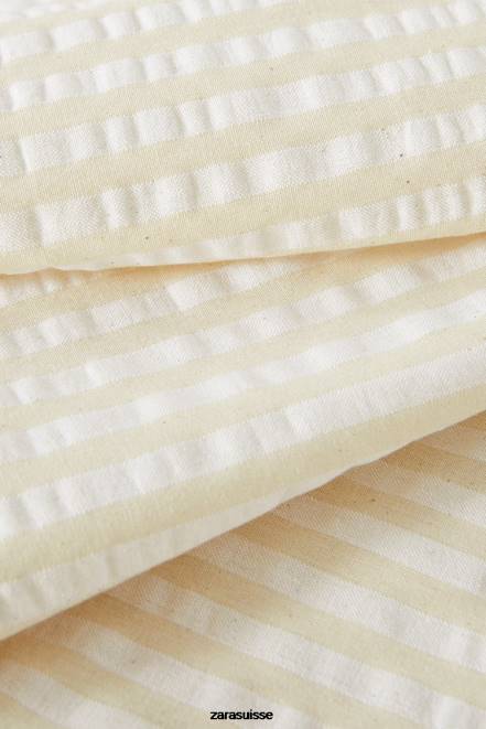 Zara accessoires P66V1670 unisexe nappe rayée écru