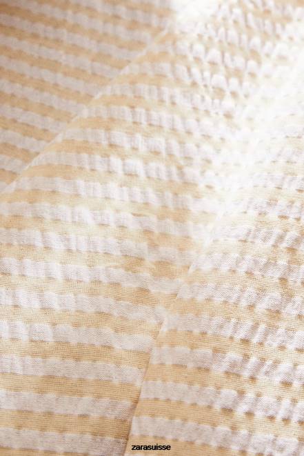 Zara accessoires P66V1670 unisexe nappe rayée écru