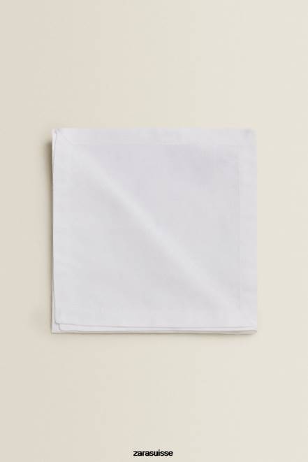 Zara accessoires P66V1679 unisexe serviette jacquard fleurie (pack de 2) blanc