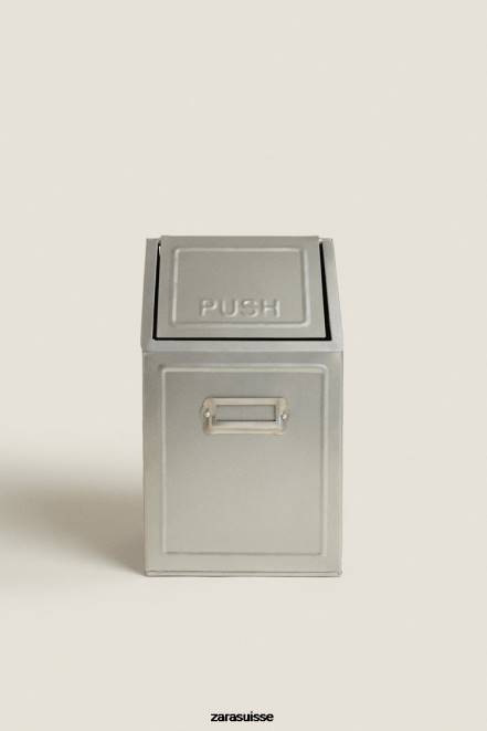 Zara accessoires P66V1777 unisexe corbeille à papier avec couvercle (169 oz) acier