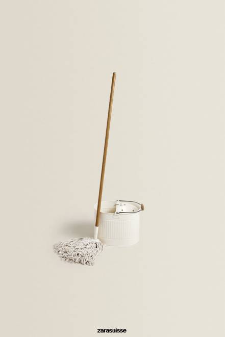 Zara accessoires P66V1780 unisexe ensemble vadrouille et seau crème