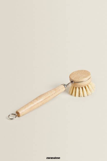 Zara accessoires P66V1789 unisexe brosse à vaisselle en bois beige clair