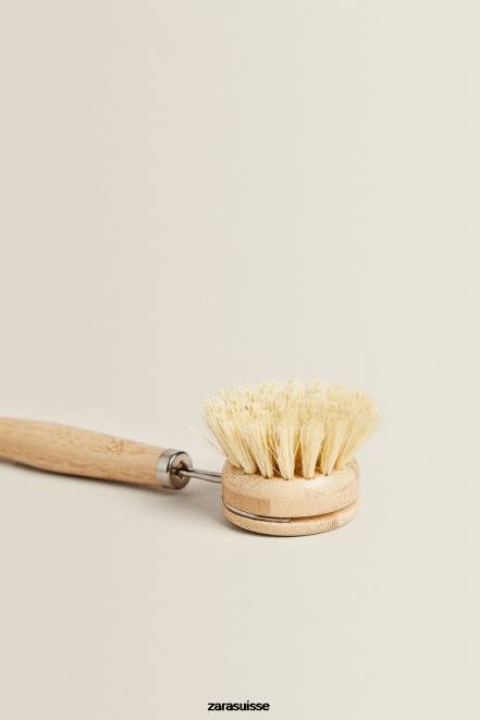 Zara accessoires P66V1789 unisexe brosse à vaisselle en bois beige clair
