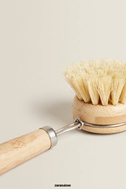 Zara accessoires P66V1789 unisexe brosse à vaisselle en bois beige clair