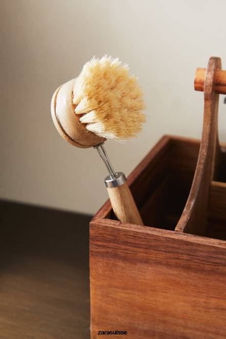 Zara accessoires P66V1789 unisexe brosse à vaisselle en bois beige clair