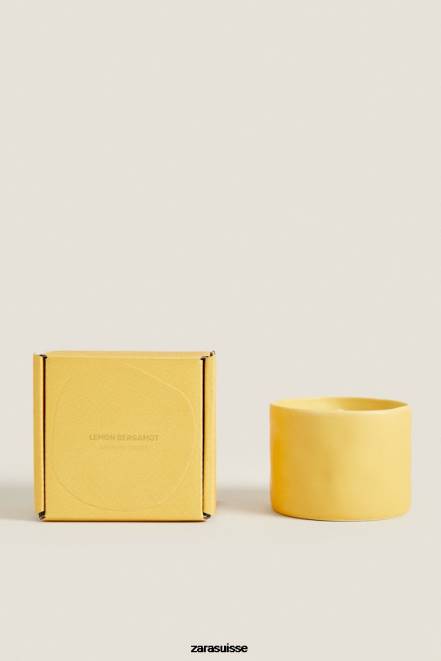 Zara accessoires P66V1755 unisexe (150 g) bougie parfumée citron bergamote blanc