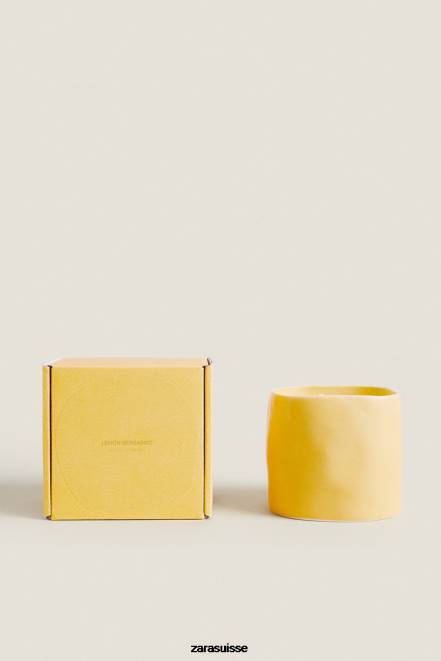 Zara accessoires P66V1756 unisexe (430 g) bougie parfumée citron bergamote blanc