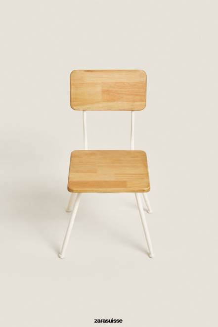 Zara accessoires P66V1579 unisexe chaise de bureau en bois vanille