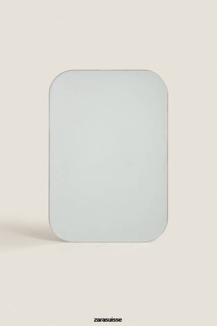 Zara accessoires P66V1700 unisexe miroir à cadre rond argent mat