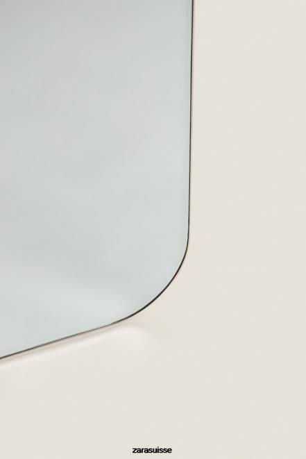 Zara accessoires P66V1700 unisexe miroir à cadre rond argent mat