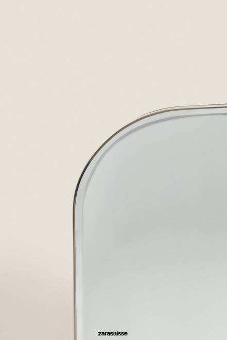 Zara accessoires P66V1700 unisexe miroir à cadre rond argent mat