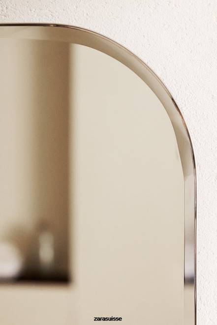 Zara accessoires P66V1700 unisexe miroir à cadre rond argent mat