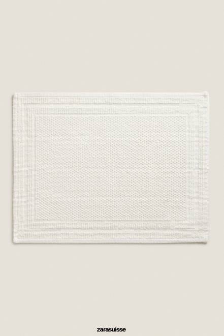 Zara accessoires P66V1701 unisexe tapis de bain en coton Ivoire