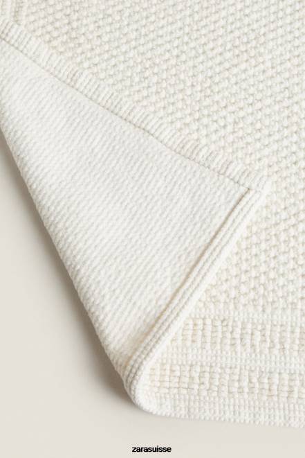 Zara accessoires P66V1701 unisexe tapis de bain en coton Ivoire