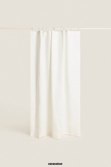 Zara accessoires P66V1702 unisexe rideau de douche en lin blanc d'huître