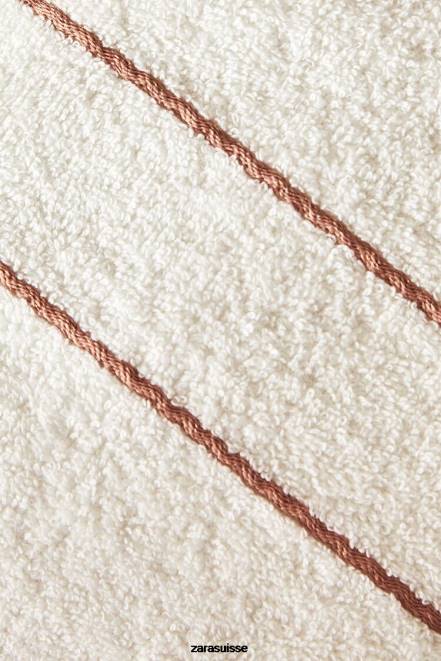 Zara accessoires P66V1708 unisexe serviette avec bords contrastés rose pâle