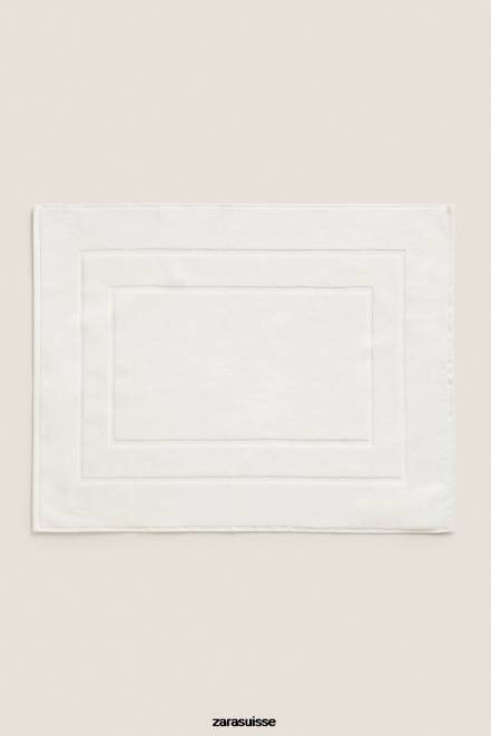 Zara accessoires P66V1709 unisexe tapis de bain en coton haut de gamme Ivoire