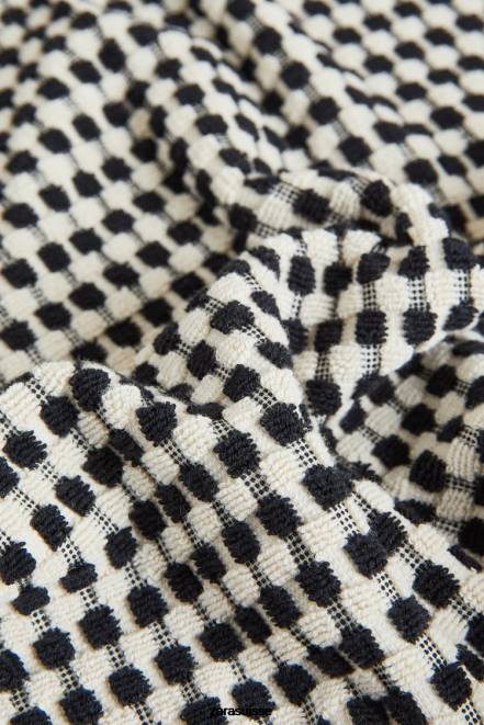 Zara accessoires P66V1717 unisexe serviette en coton texturé noir