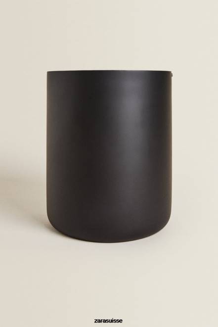 Zara accessoires P66V1723 unisexe corbeille à papier en résine avec couvercle noir
