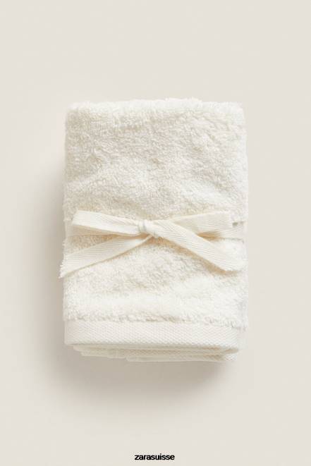 Zara accessoires P66V1726 unisexe (paquet de 3) serviettes en coton de qualité supérieure Ivoire