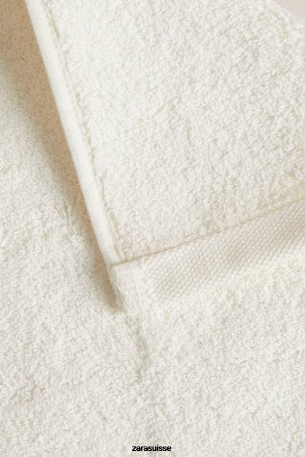 Zara accessoires P66V1726 unisexe (paquet de 3) serviettes en coton de qualité supérieure Ivoire