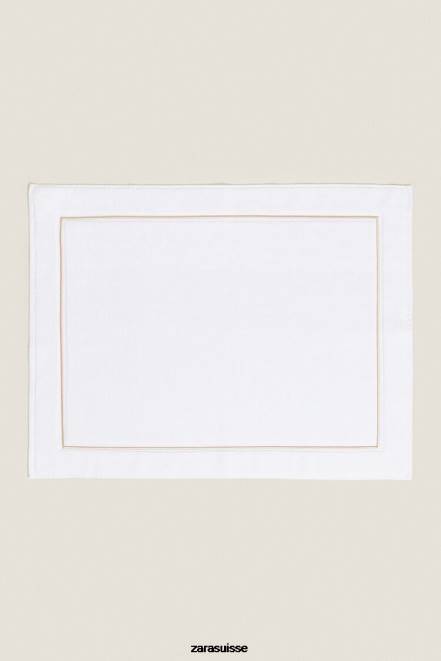 Zara accessoires P66V1729 unisexe tapis de bain à bord festonné beige