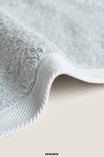 Zara accessoires P66V1738 unisexe serviette en coton bleu-gris