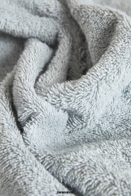 Zara accessoires P66V1738 unisexe serviette en coton bleu-gris