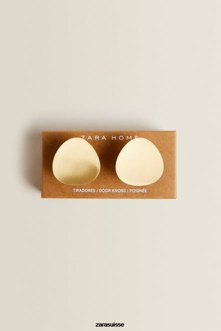Zara accessoires P66V1744 unisexe bouton de porte en laiton (paquet de 2) doré