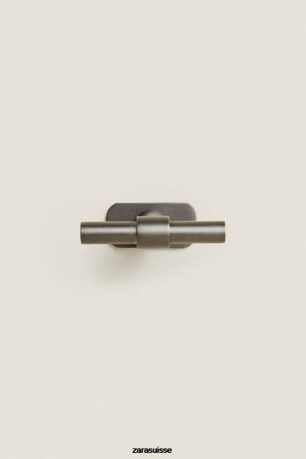 Zara accessoires P66V1751 unisexe bouton de porte long en métal (paquet de 2) gris