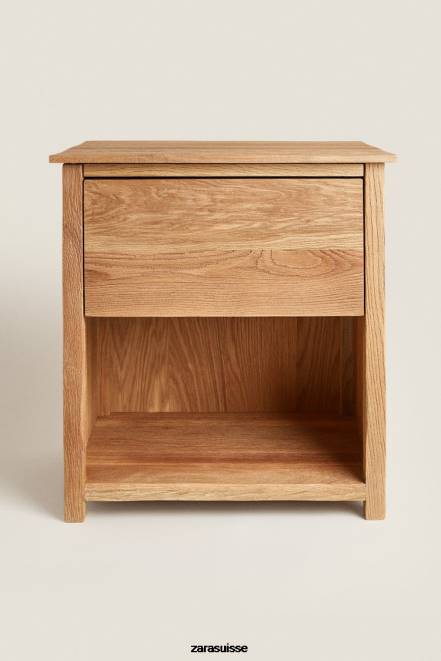Zara accessoires P66V1628 unisexe table de chevet en bois de chêne beige clair