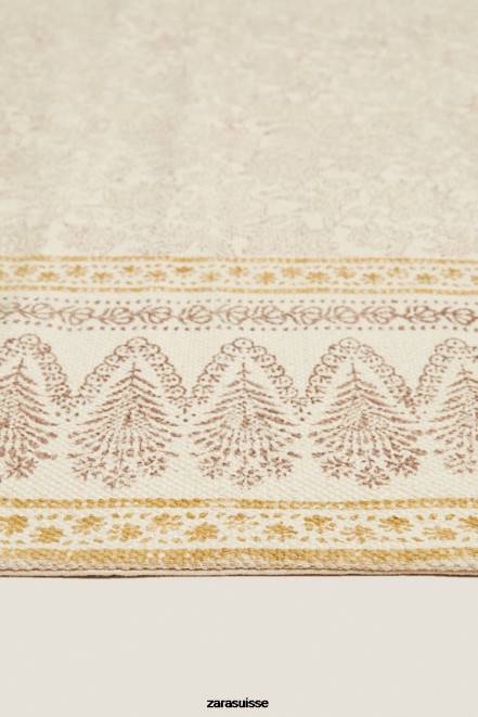 Zara accessoires P66V1638 unisexe tapis imprimé en bloc multicolore