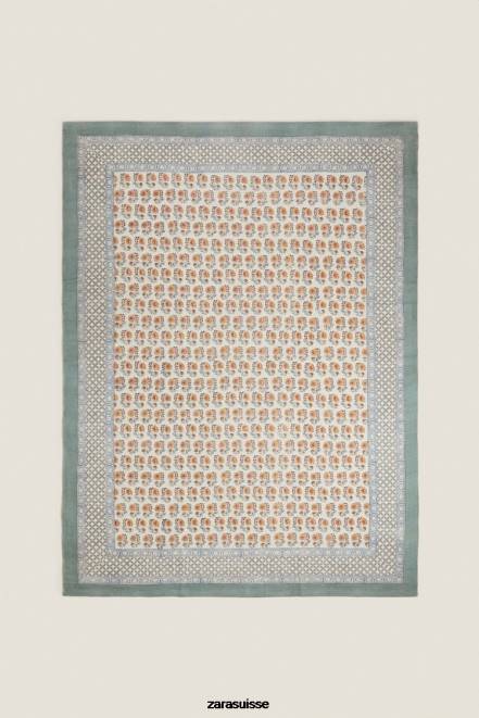 Zara accessoires P66V1639 unisexe tapis imprimé en bloc pêche