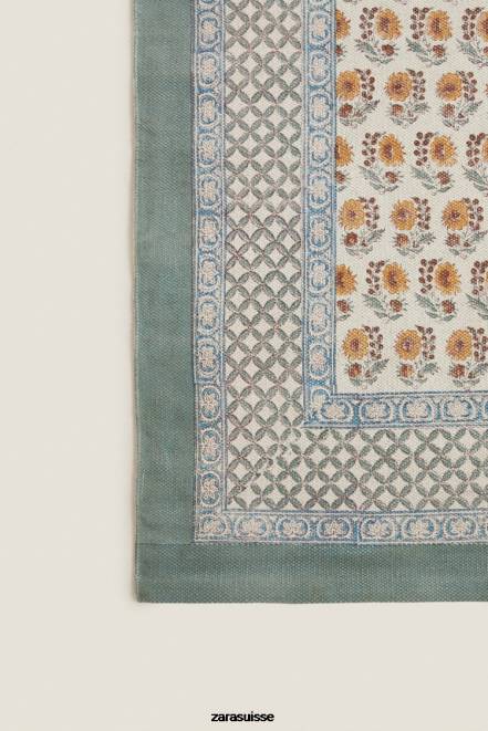 Zara accessoires P66V1639 unisexe tapis imprimé en bloc pêche