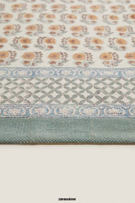 Zara accessoires P66V1639 unisexe tapis imprimé en bloc pêche