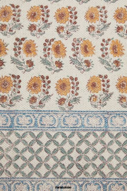 Zara accessoires P66V1639 unisexe tapis imprimé en bloc pêche