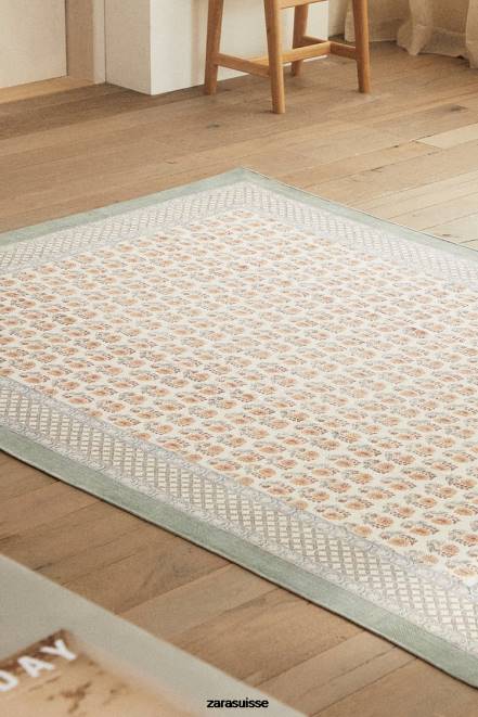 Zara accessoires P66V1639 unisexe tapis imprimé en bloc pêche