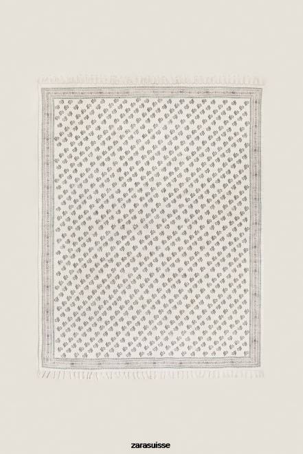 Zara accessoires P66V1642 unisexe tapis imprimé en bloc multicolore