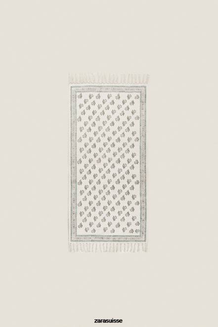 Zara accessoires P66V1642 unisexe tapis imprimé en bloc multicolore