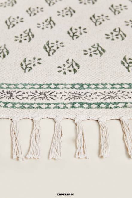 Zara accessoires P66V1642 unisexe tapis imprimé en bloc multicolore