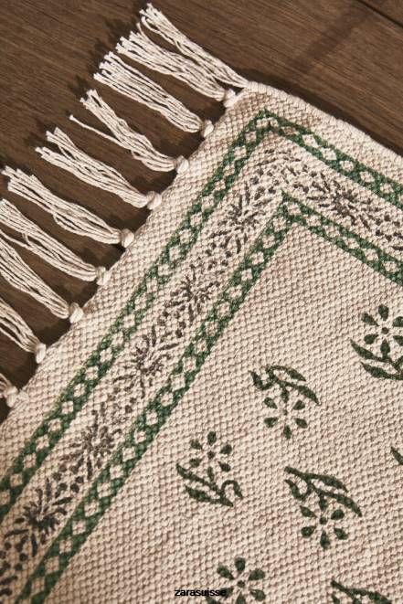 Zara accessoires P66V1642 unisexe tapis imprimé en bloc multicolore