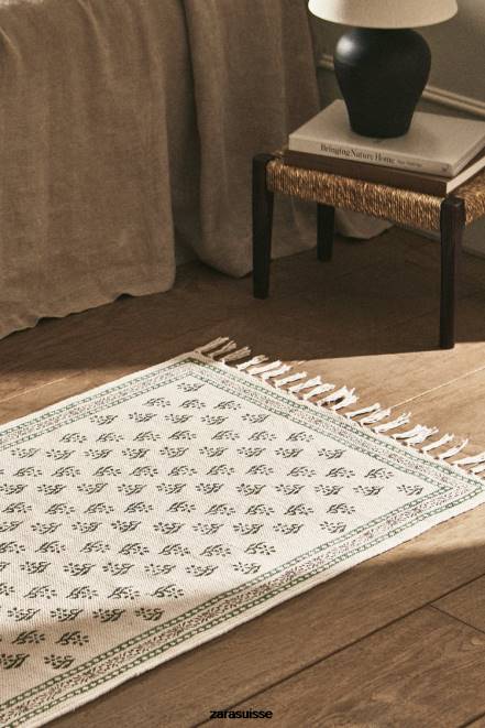 Zara accessoires P66V1642 unisexe tapis imprimé en bloc multicolore